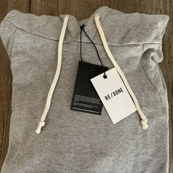 NWT  Size M RE/DONE 60s Raglan Hoodie Heather Grey - Picture 4 of 6